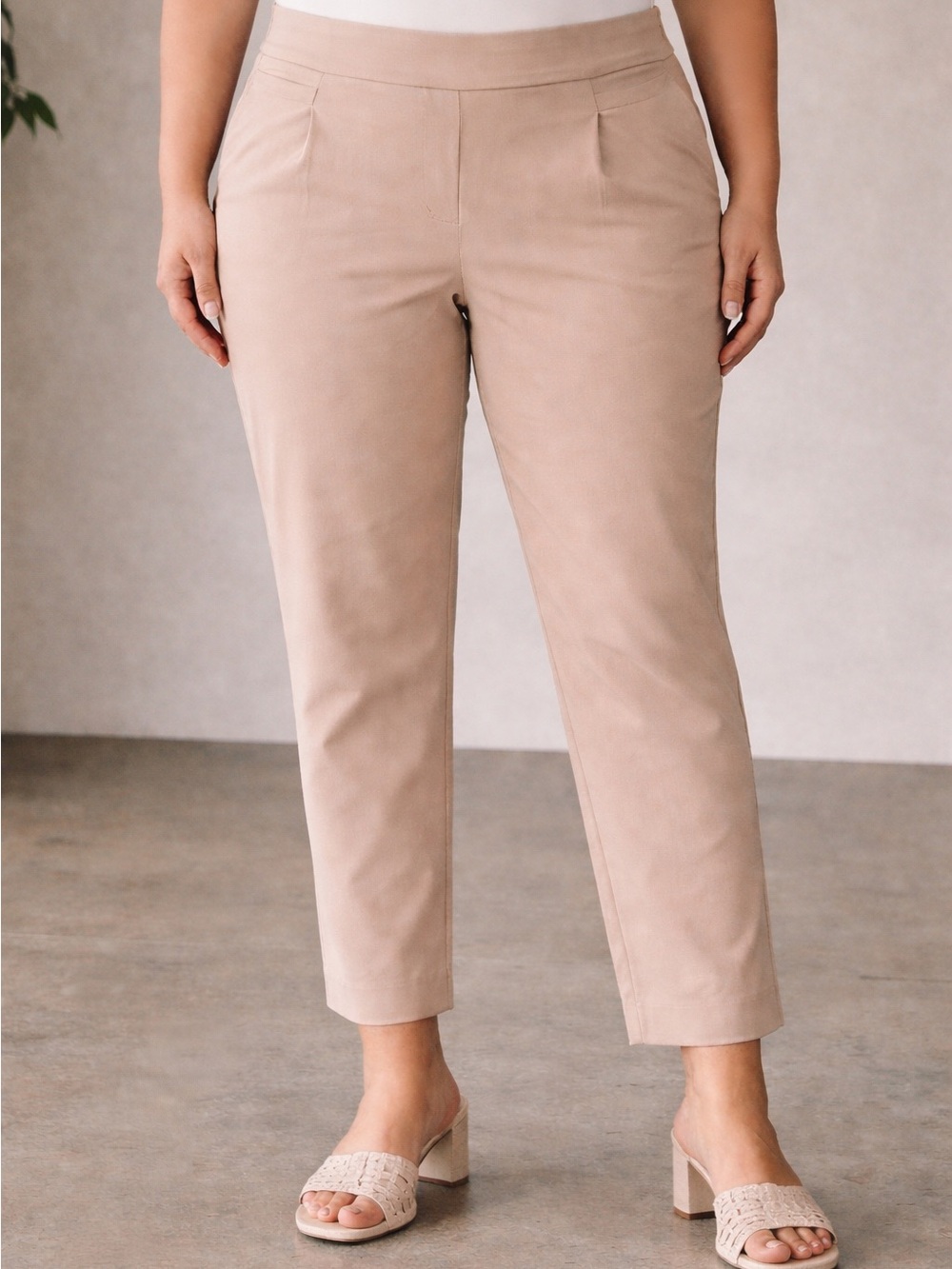 Zac & Rachel Taupe Slim Ankle Pants